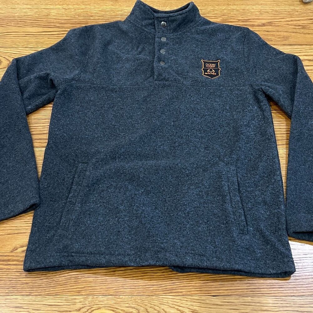 Ocean‎ + Coast Realtree Gray Fleece Pullover w/ Camouflage Trim Size Medium